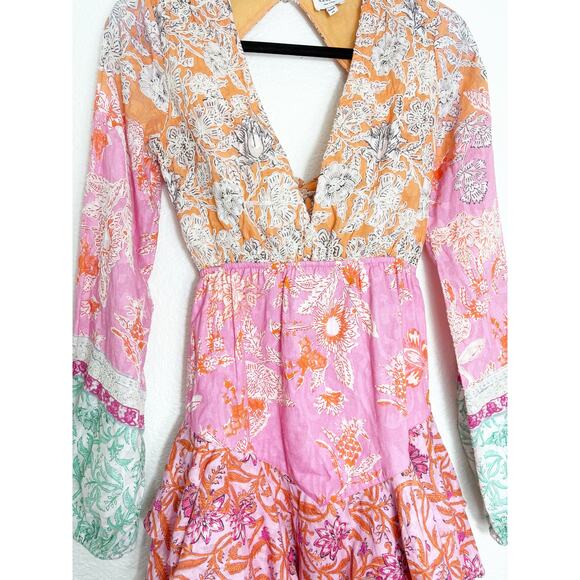 Hemant & Nandita Sidra Mini Dress Size XS Embroidered Cut Out Colorful - Picture 10 of 14